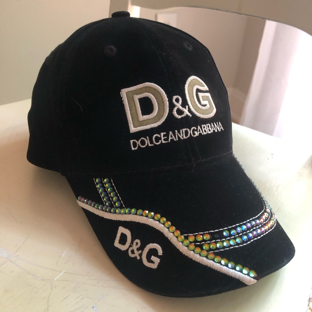Vintage 90’s Dolce & Gabbana Velour or Velvet Logo Cap.